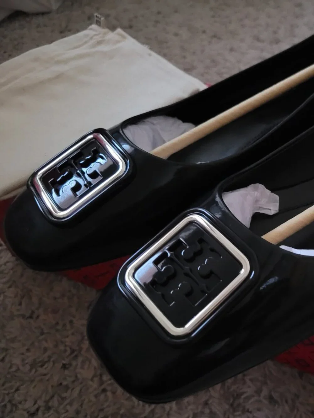 NIB Tory Burch Georgia Ballet Patent Leather - 8.5